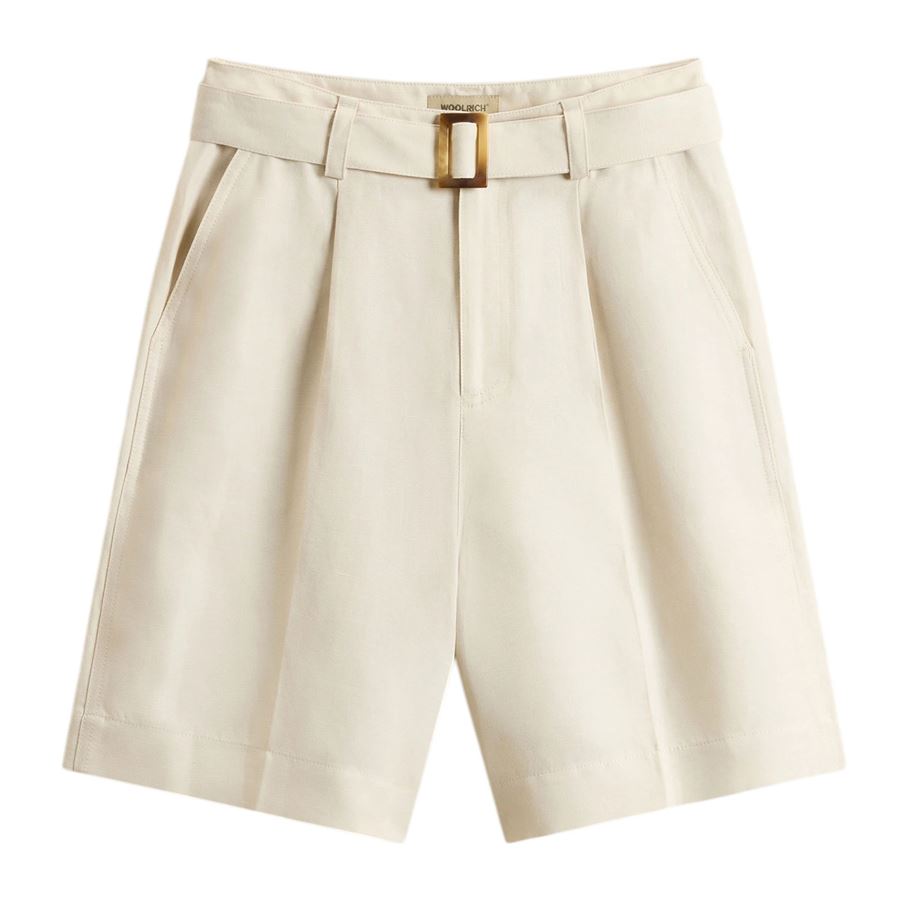 Bermuda in misto lino tinti in capo da donna Woolrich | CFWWSH00438867